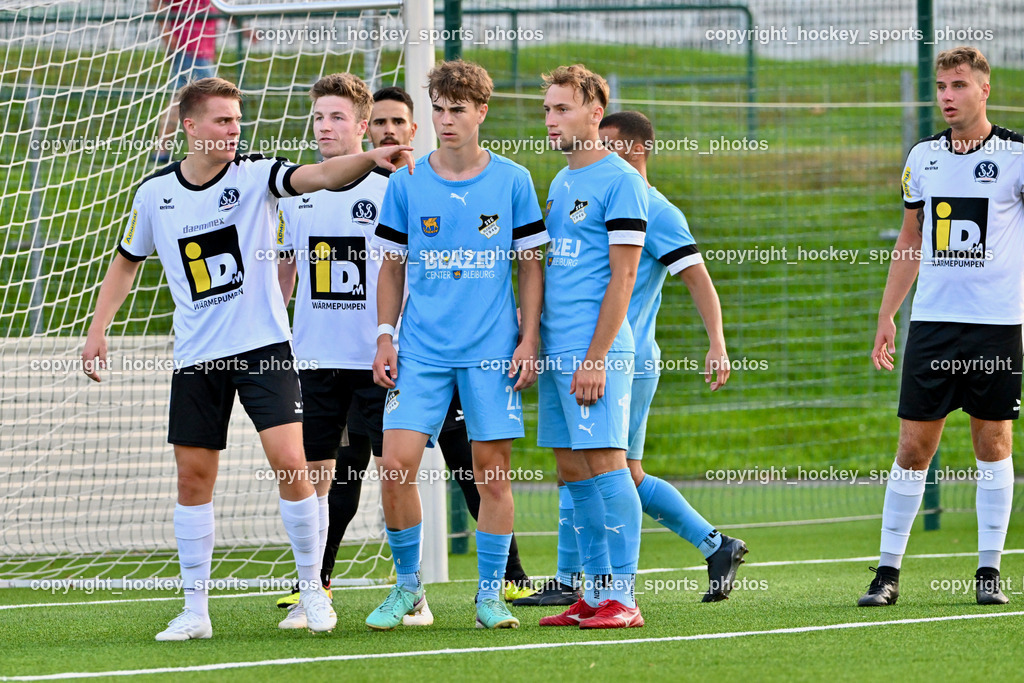 SV Spittal vs. SVG Bleiburg | #7 Ralph Roman Scheer SV Spittal, #39 Fabian Hoi SV Spittal, #22 Marvin Maier SVG Bleiburg, #8 Marcel Florian Primozic SVG Bleiburg, #4 Thomas Walker SV Spittal, SV Spittal vs. SVG Bleiburg, SV Spittal vs. SVG Bleiburg am 14.08.2024 in Spittal an der Drau (Goldeck Stadion), Austria, (Photo by Bernd Stefan)