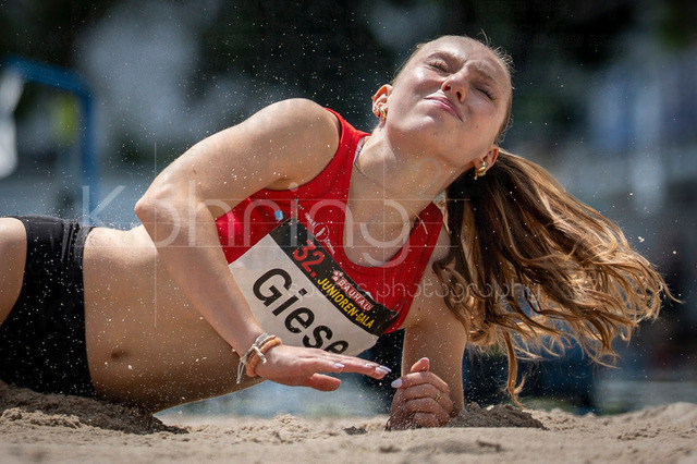 Juniorengala 2026; Mannheim, 14.06.2026 | MANNHEIM, GERMANY - JUNE 14, 2026 : Amelie Giese (GER/TSV Zirndorf) competing in the women’s long jump during the Juniorengala 2026 at Michael-Hoffmann-Stadion on June 14, 2026 in Mannheim, Germany.