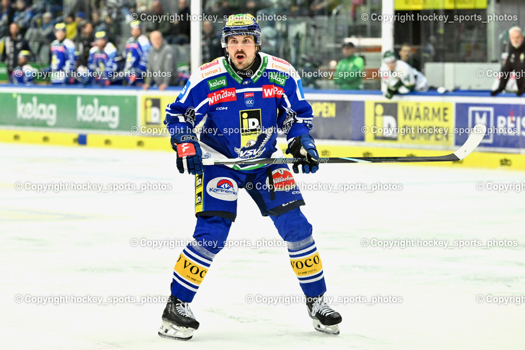 EC IDM WÄRMEPUMPEN VSV vs. FTC-TELEKOM JÉGKORONG | #13 Adam Helewka EC VSV, EC IDM WÄRMEPUMPEN VSV vs. FTC-TELEKOM JÉGKORONG, EC IDM WÄRMEPUMPEN VSV vs. FTC-TELEKOM JÉGKORONG am 19.10.2025 in Villach (Stadthalle Villach), Austria, (Photo by Bernd Stefan)