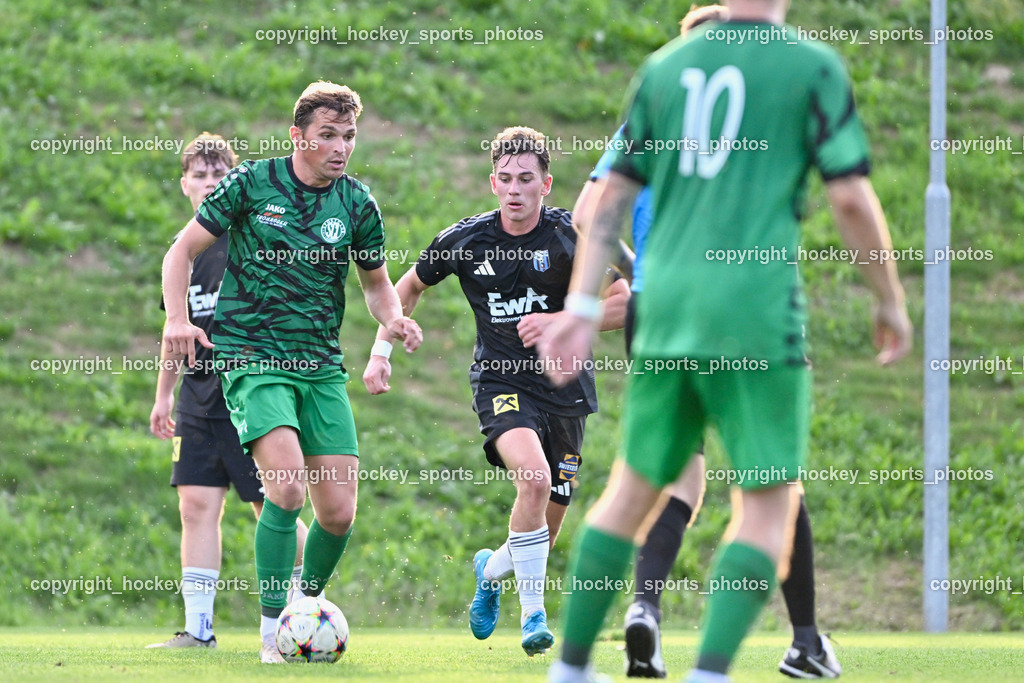 SC Landskron vs. Thal Assling  | #9 Luka Gajic SC Landskron, #10 Julian Jakob Moser Thal Assling, SC Landskron vs. Thal Assling , SC Landskron vs. Thal Assling  am 09.08.2024 in Villach (Sportanlage Landskron), Austria, (Photo by Bernd Stefan)