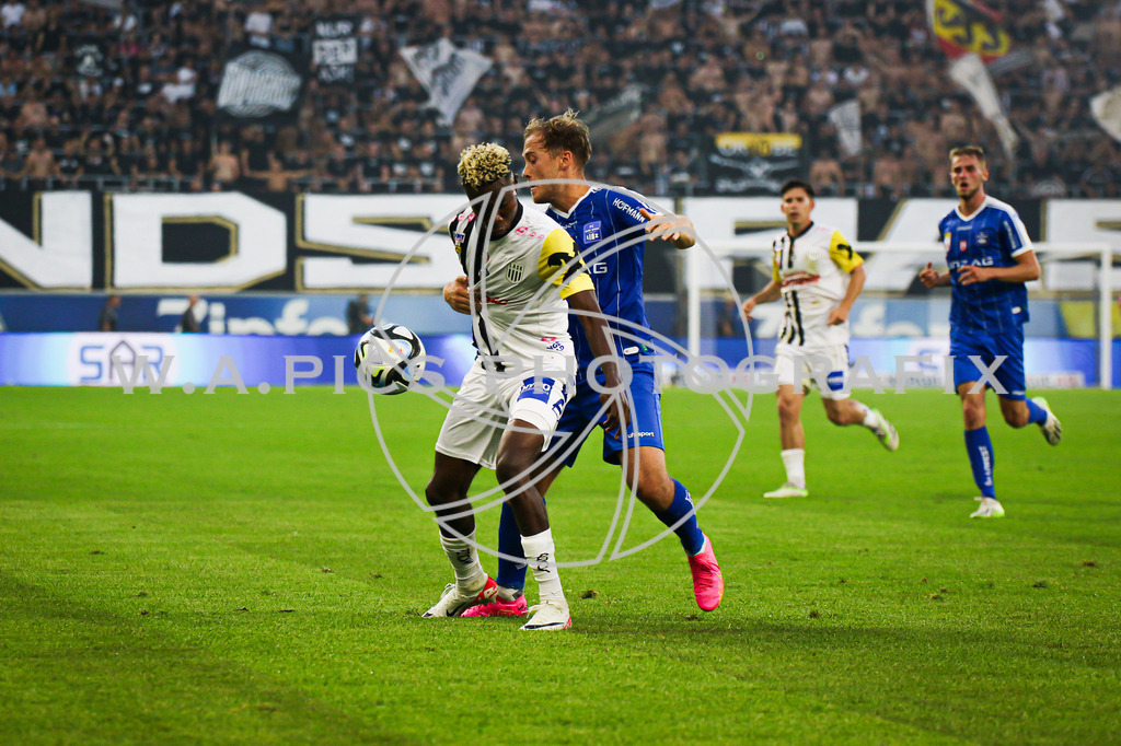 Linzer ASK vs SK Blau Weiß Linz | LINZ, AUSTRIA, 12.08.23 - SOCCER - ADMIRAL Bundesliga, Ground group, LASK Linz vs FC Blau-Weiß Linz, Image shows: Moses Usor (LASK)
Photo: SMP/AW