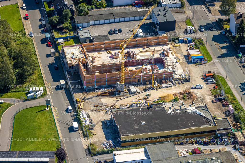 Gevelsberg240815330 | Luftbild, Baustelle mit Neubau Aldi Supermarkt an der Breitenfelder Straße, Gevelsberg, Ruhrgebiet, Nordrhein-Westfalen, Deutschland
