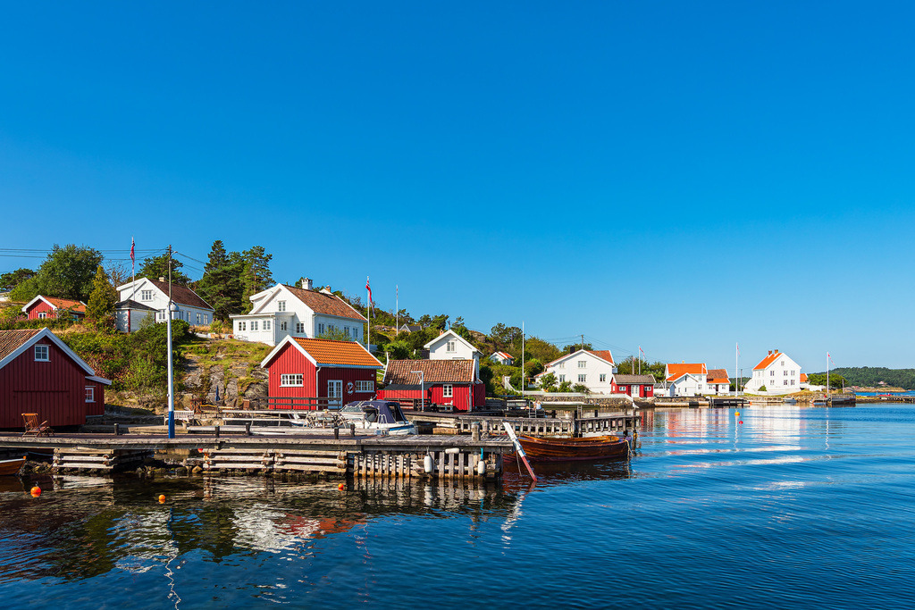 Blick auf die Stadt Arendal in Norwegen | Blick auf die Stadt Arendal in Norwegen.