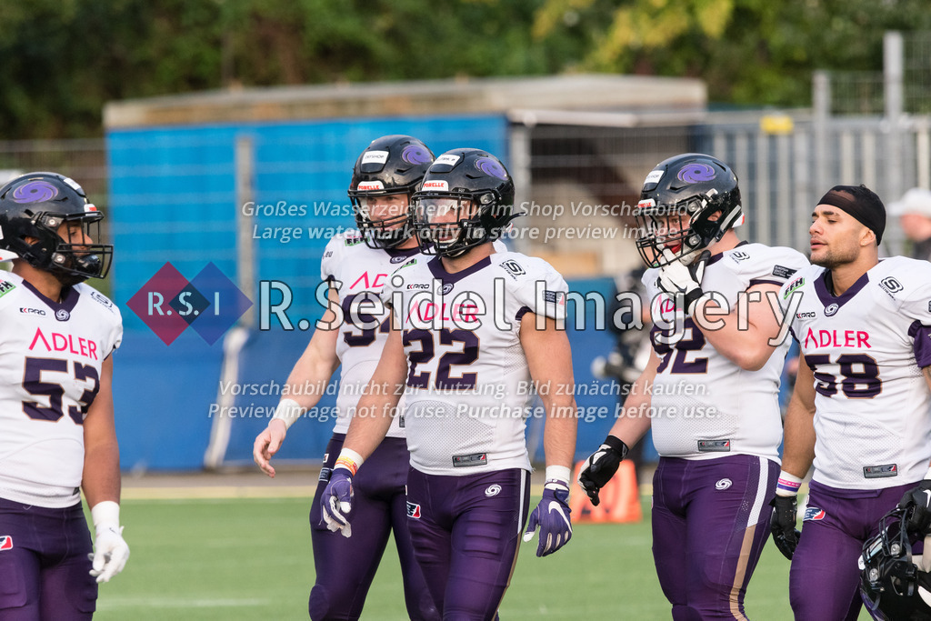 RS-1-004273 | Daniel Josiah (#53, Frankfurt, LB), Karlis Brauns (#54, Frankfurt, DE), Louis Achaintre (#22, Frankfurt, LB), Fränk Mousel (#92, Frankfurt, DT), Anthony Williams (#58, Frankfurt, LB)