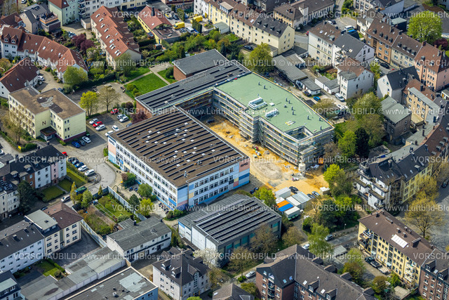 Witten230402764 | Luftbild, Albert-Martmöller-Gymnasium AMG, Baustelle mit Erweiterungsbau, Witten, Ruhrgebiet, Nordrhein-Westfalen, Deutschland