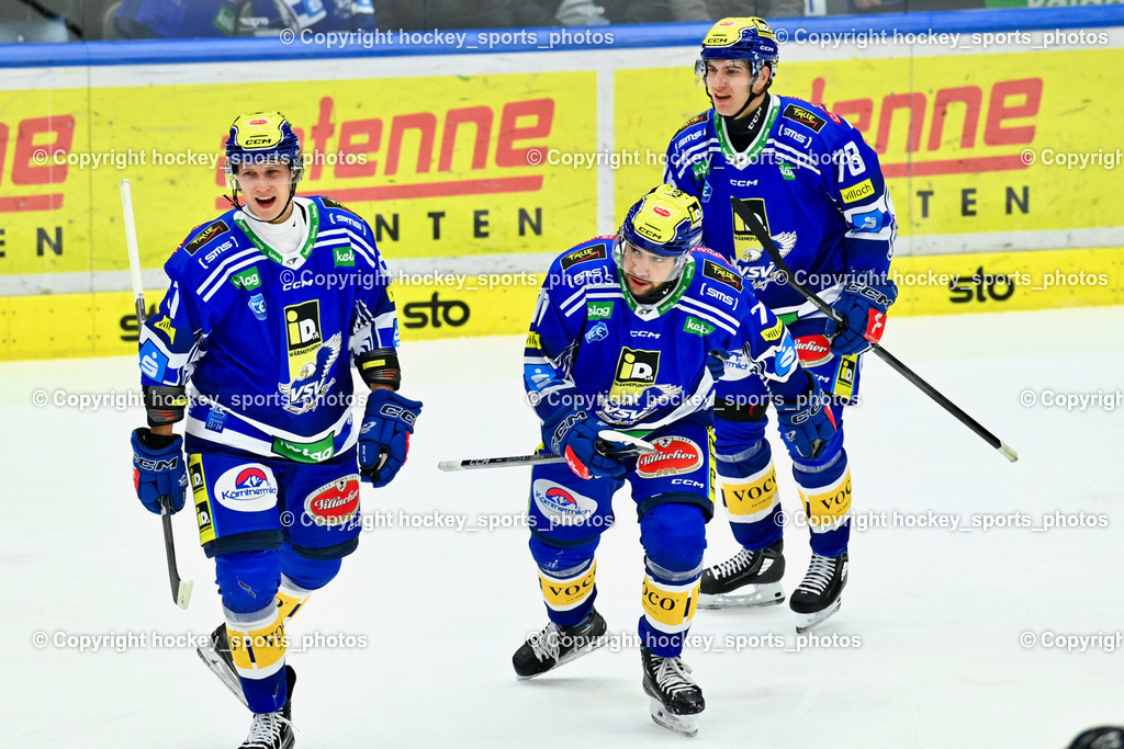 EC IDM Wärmepumpen VSV vs. EC KAC 10.12.202 | Jubel EC VSV Mannschaft, #71 Viveiros Layne, #78 Maxa Felix, #81 Richter Marco, 