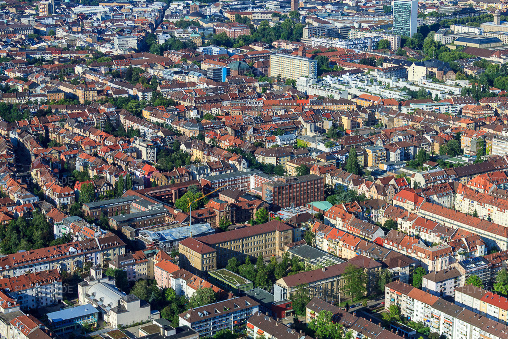 Luftbild: Vorholzstr im Ortsteil Südweststadt in Karlsruhe im Bundesland Baden-Württemberg in Deutschland. Foto: IMG_32279.jpg vom 21.08.2010 durch Werner Riehm/FLY-FOTO.de