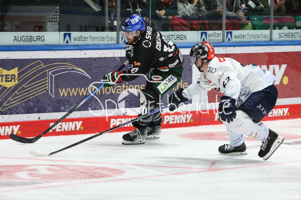 Augsburger Panther - ERC Ingolstadt | Chris COLLINS (AEV #10 im Duell mit Mathew BODIE (ERC #22)