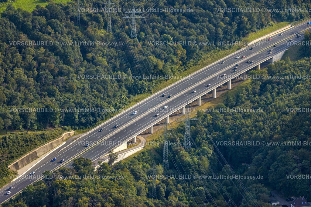 Hagen230903749 | Luftbild, Autobahnbrücke der Autobahn A1, Renovierung der Brücke bei Aehringhausen an der Anschlussstelle Volmarstein, Vorhalle, Hagen, Ruhrgebiet, Nordrhein-Westfalen, Deutschland