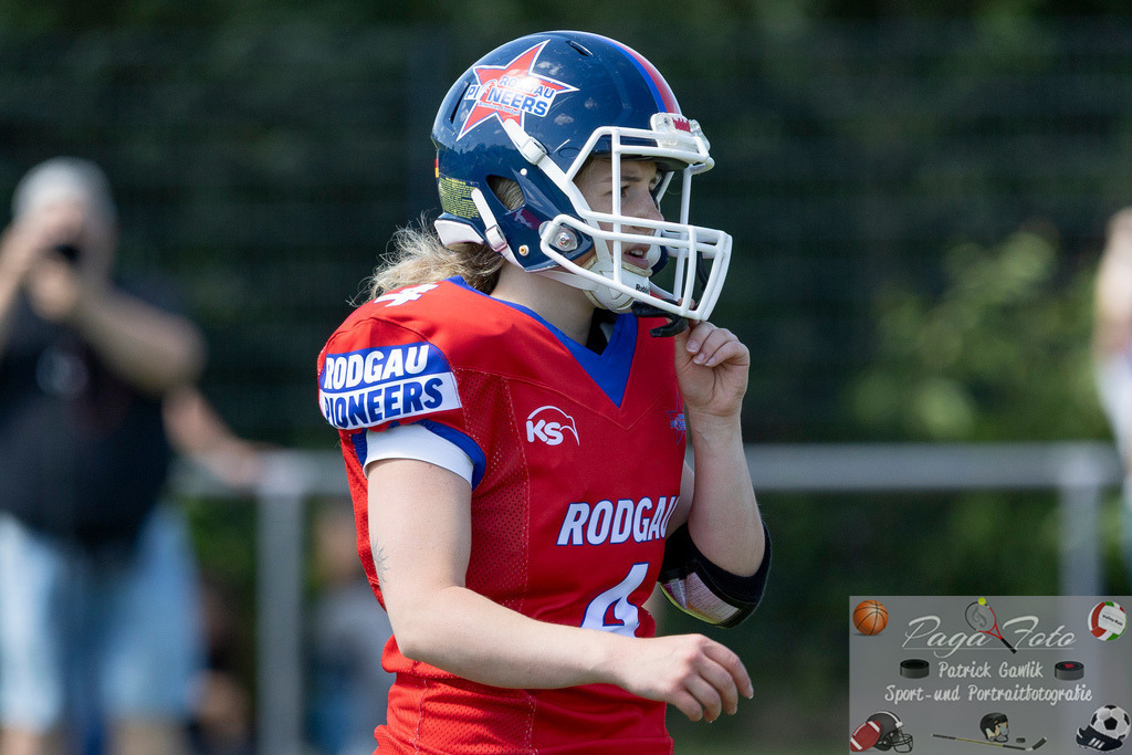 GFLW 1: German Football League Women 1: Rodgau Pioneers Ladies - Stuttgart Scorpions Sisters, 07.06.2026 | Lilly Veith (Rodgau Pioneers Ladies #4), Freisteller, Portrait / Porträt, Rodgau Pioneers Ladies - Stuttgart Scorpions Sisters, Rodgau, Maingau-Energie-Stadion "Am Weichsee", 7.6.2026 - Realisiert mit Pictrs.com