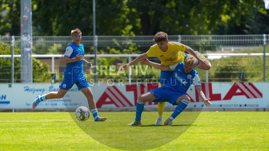Fußball, Herren, Saison 2025/2026, 3. Luckenwalder Turmpokal, Werner-Seelenbinder-Stadion Luckenwalde, Spiel: FSV 63 Luckenwalde vs. F.C. Hansa Rostock U19,  | Fußball, Herren, Saison 2025/2026, 3. Luckenwalder Turmpokal, Werner-Seelenbinder-Stadion Luckenwalde, Spiel: FSV 63 Luckenwalde vs. F.C. Hansa Rostock U19,  Im Bild: - Realisiert mit Pictrs.com