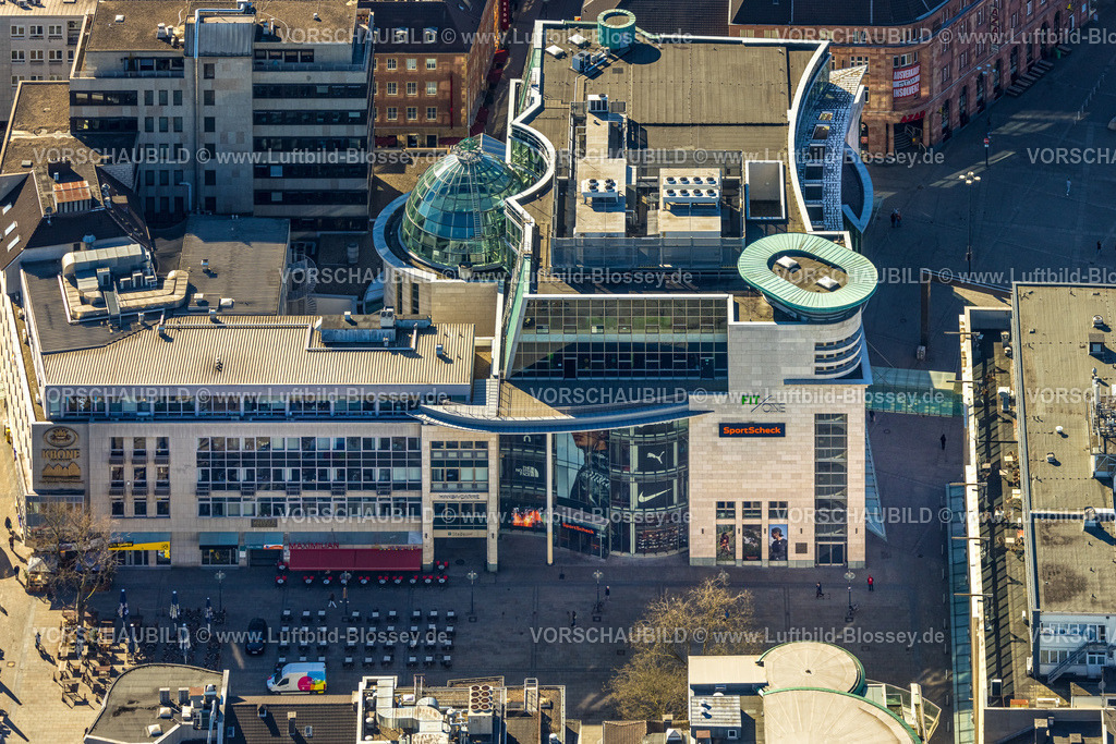 Dortmund250300358 | Luftbild, Geschäftszentrum Hansa-CarrÃ© mit Sportscheck, Platz Alter Markt, City, Dortmund, Ruhrgebiet, Nordrhein-Westfalen, Deutschland