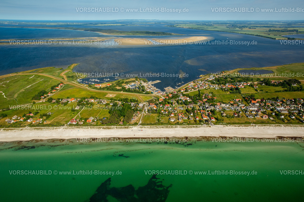 Ostsee16062598Hiddensee_Vitte | Bucht unf Hafen von Vitte, Strand, Strandlinie, Ort Vitte,  Insel Hiddensee, Ostseeküste,Mecklenburg-Vorpommern, Vorpommern, Mecklenburg-Vorpommern, Deutschland