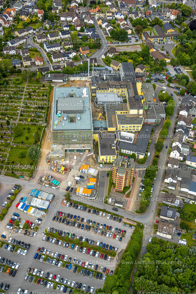 Arnsberg220601214 | Luftbild, Baustelle am Klinikum Hochsauerland - Karolinen-Hospital Hüsten, Hüsten, Arnsberg, Sauerland, Nordrhein-Westfalen, Deutschland