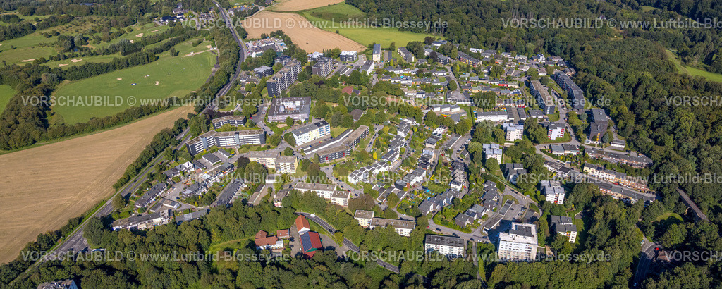 Heiligenhaus240813143 | Luftbild, Wohngebiet und Wohnsiedlung Ortsteil Unterilp, Siedlung mit Flussnamen, Bundesstraße B227 Höseler Straße, Heiligenhaus, Ruhrgebiet, Nordrhein-Westfalen, Deutschland