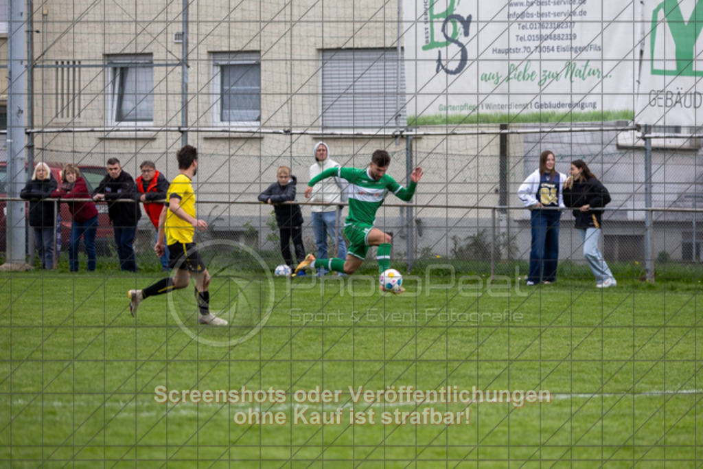 20250413_153039_0085 | #,KSG Eislingen (grün) vs. TSV Ottenbach (gelb), Fussball, Kreisliga A3 - Bezirk Neckar/Fils, 22. Spieltag, Saison 2024/2025, Rasensportplatz, Albstraße 69, 73054 Eislingen, 13.04.2025 - 15:00 Uhr,Foto: PhotoPeet-Sportfotografie/Peter Harich