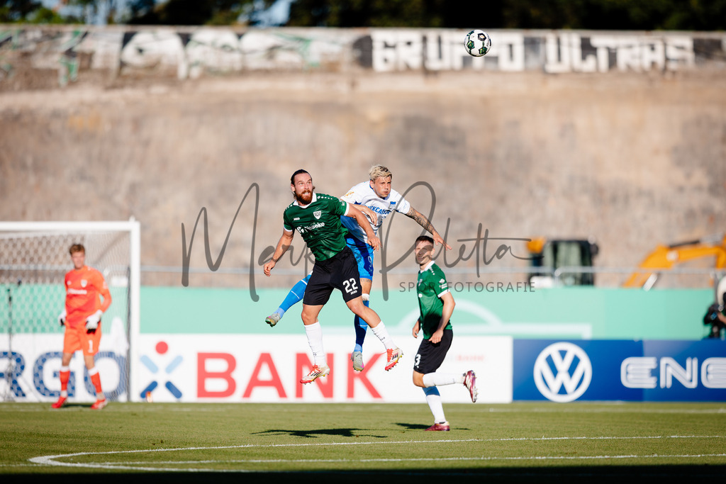 DFB-Pokal 2025/2026, 1. Runde: SC Preußen Münster - Hertha BSC Berlin | Münster, 18.08.2025: DFB-Pokal 2025/2026, 1. Runde, SC Preußen Münster gegen Hertha BSC Berlin im LVM-Preußenstadion in Münster.(Foto: sportfotografie.ms | Markus Paletta) - Realisiert mit Pictrs.com