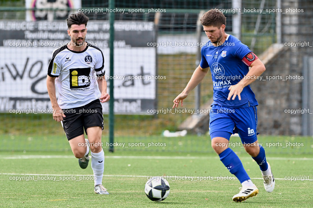 SV Spittal vs. UNION Matrei | #10 Denin Matoruga SV Spittal, #31 Jonathan Panzl UNION Matrei, SV Spittal vs. UNION Matrei, SV Spittal vs. UNION Matrei am 17.08.2025 in Spittal an der Drau (Goldeck Stadion), Austria, (Photo by Bernd Stefan)