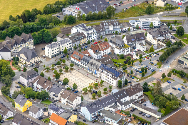 Warstein240713705Belecke | Luftbild, Zentrum Bahnhofstraße und Wilkeplatz, Belecke, Warstein, Sauerland, Nordrhein-Westfalen, Deutschland
