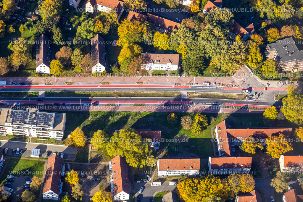 Gladbeck221005227 | Luftbild, Straßenzug Wiesmannstraße, Baustelle und Umbau, Brauck, Gladbeck, Ruhrgebiet, Nordrhein-Westfalen, Deutschland