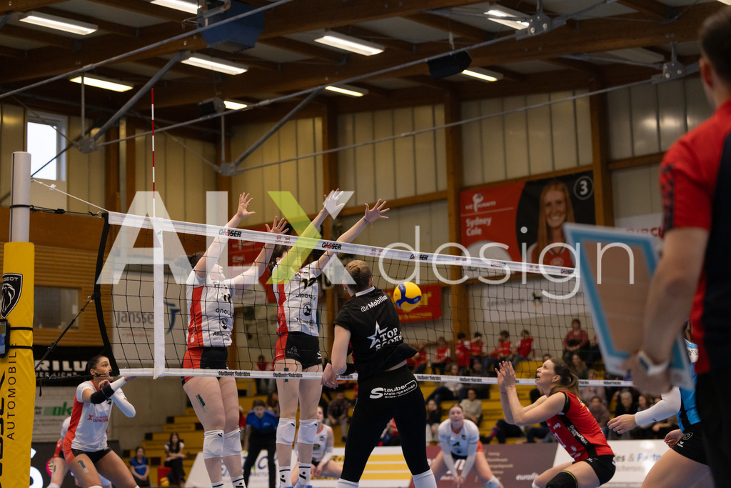 Volleyball I Frauen I Saison 2025-2026 I Volleyball NLA | Women I 1/4 Finals I VC Kanti Schaffhausen - BIWI Volleyball Franches-Montagnes I 21.02.2026 | 9 Jordan Lockwood (USA) (VC Kanti Schaffhausen) – Diagonal - Realisiert mit Pictrs.com