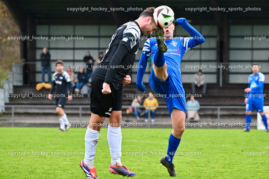 MSC Magdalen vs. SV Wernberg | #15 Christoph Wolfgang Erlacher MSC Magdalen, #6 Luca Mattia Striednigg SV Wernberg, MSC Magdalen vs. SV Wernberg, MSC Magdalen vs. SV Wernberg am 10.11.2024 in Magdalen (Sportplatz Magdalen), Austria, (Photo by Bernd Stefan)