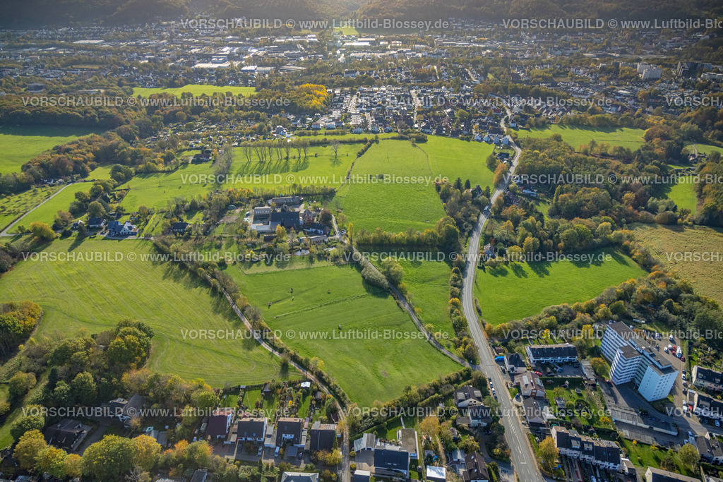 Hagen221015440 | Luftbild, Wiesenfläche zwischen Vogelsanger Straße und Distelstück, Haspe-West, Hagen, Ruhrgebiet, Nordrhein-Westfalen, Deutschland