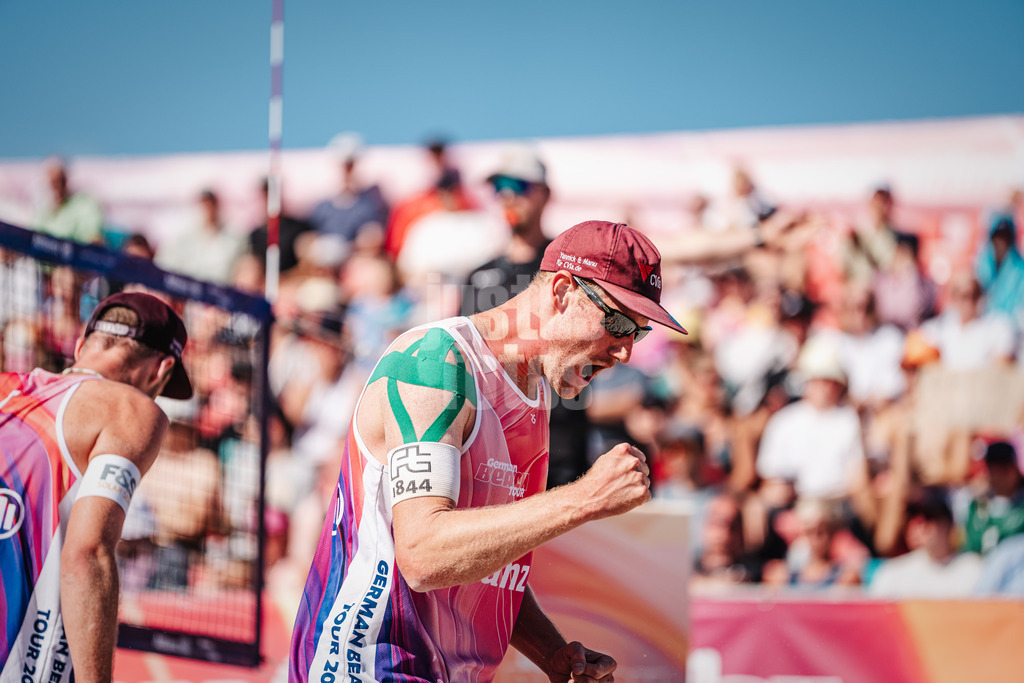 Beachvolleyball | Männer  | Allianz German Beach Tour 2024 | Tourstop Kühlungsborn | 10.08.2024 | Yannick Harms jubelt