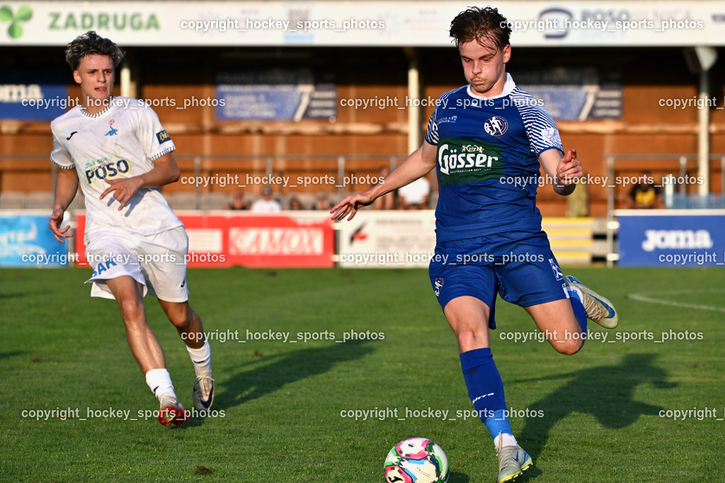 SAK vs. SV Dellach Gail | #76 Fabio Revelant SV Dellach Gail, #10 Nando Lupar SAK, SAK vs. SV Dellach Gail, SAK vs. SV Dellach Gail am 14.08.2025 in Klagenfurt (Sportpark Welzenegg), Austria, (Photo by Bernd Stefan)