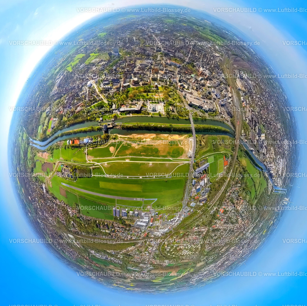 Hamm230490018Lippestrand-topaz | Luftbild, City, Lippestrand Erlebensraum Neugestaltung, Fluss Lippe und Datteln-Hamm-Kanal, Flugplatz Hamm-Lippewiesen, Erdkugel, Fisheye Aufnahme, Fischaugen Aufnahme, 360 Grad Aufnahme, Mitte, Hamm, Ruhrgebiet, Nordrhein-Westfalen, Deutschland