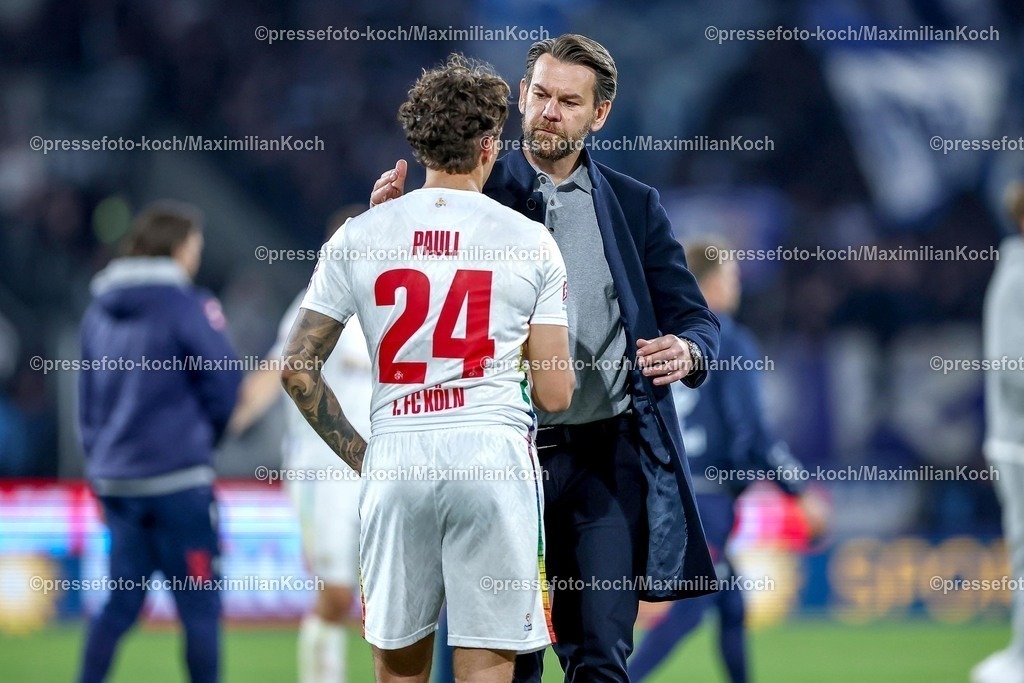 1FC05042502214 | 05.04.2025, Fußball, 1. FC Köln - Hertha BSC, 2.. Fußball Bundesliga, 28. Spieltag, RheinEnergie-STADION, Saison 2024 2025: Thomas Kessler (Leiter Lizenzbereich 1.FC Köln)  neben Julian Pauli (FC Koeln #24) DFB regulations prohibit any use of photographs as image sequences and or quasi-video.