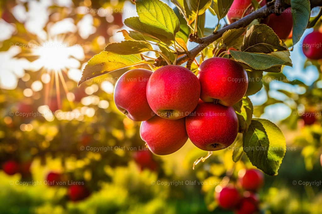 rote Äpfel am Baum | Apfelbaum mit roten Äpfeln