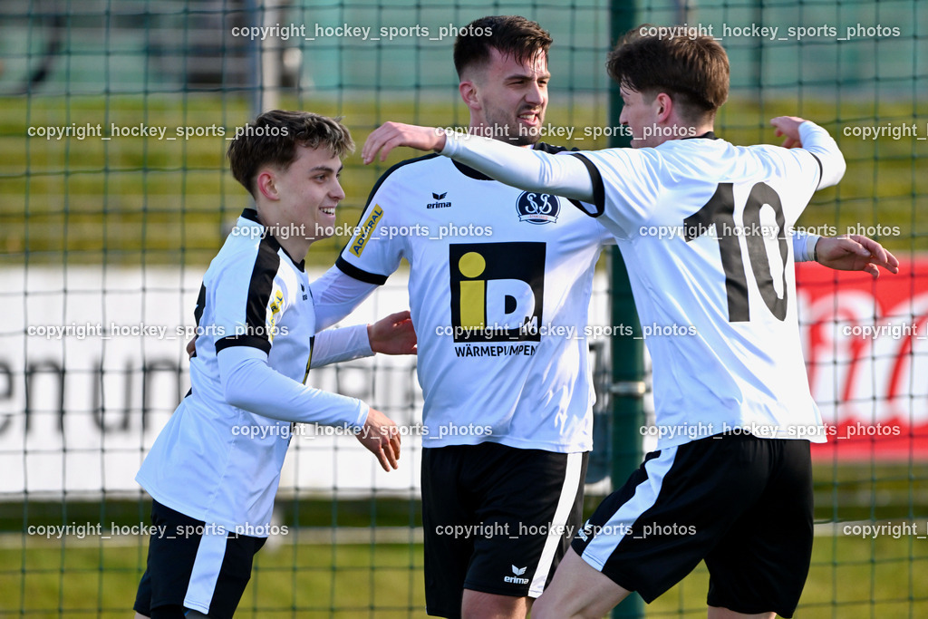 SV Spittal 1921 vs. ATUS Ferlach 24.3.2024 | #17 Matteo Revelant SV Spittal, #20 Igor Kondic SV Spittal, #10 Adrian Steurer SV Spittal, SV Spittal 1921 vs. ATUS Ferlach 24.3.2024, SV Spittal 1921 vs. ATUS Ferlach am 24.03.2024 in Spittal an der Drau (Goldeck Stadion), Austria, (Photo by Bernd Stefan)