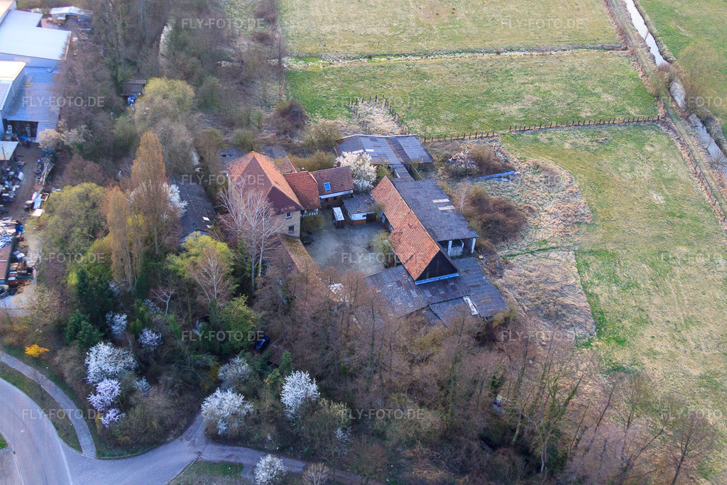 Luftbild: Barthelsmühle im Ortsteil Minderslachen in Kandel im Bundesland Rheinland-Pfalz in Deutschland. Foto: IMG_49172.jpg vom 24.03.2012 durch Werner Riehm/FLY-FOTO.de