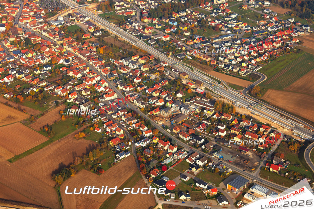 Die Luftaufnahme der Stadt Breitengüßbach wurde vom UL-Flugzeug heraus erstellt ( keine Drohne )- hohe Auflösung für beste Qualität