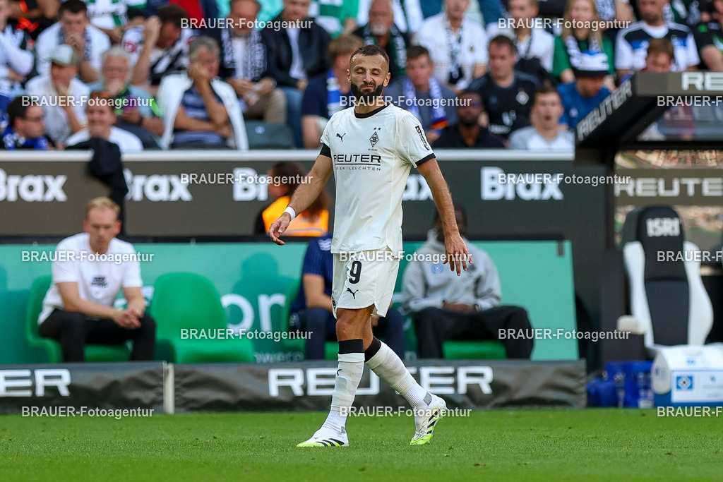 Borussia Mönchengladbach vs Hamburger SV - Bundesliga  | Mönchengladbach, Deutschland, 24.08.25:   Franck Honorat (Borussia Mönchengladbach) gestikuliert, Gestik waehrend des Spiels der Bundesliga zwischen Borussia Mönchengladbach vs Hamburger SV im Stadion im Borussia Park(Foto von Brauer-Fotoagentur / Adrian Schlueter)