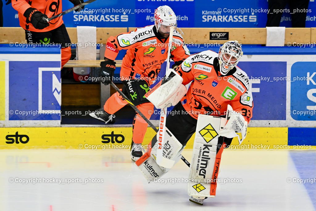 EC IDM WÄRMEPUMPEN VSV vs. MOSER MEDICAL GRAZ99ERS | #33 Maxime Lagacé Graz 99ers, #13 Michael Schiechl Graz 99ers, EC IDM WÄRMEPUMPEN VSV vs. MOSER MEDICAL GRAZ99ERS, EC IDM WÄRMEPUMPEN VSV vs. MOSER MEDICAL GRAZ99ERS am 17.03.2026 in Villach (Stadthalle Villach), Austria, (Photo by Bernd Stefan)