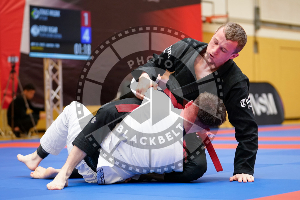 20240203PBB07240 | Fighters compete during the Brazilian Jiu-Jitsu Championship of the AJP Tour in Maintal by Frankfurt am Main, Germany, on February 2, 2024.