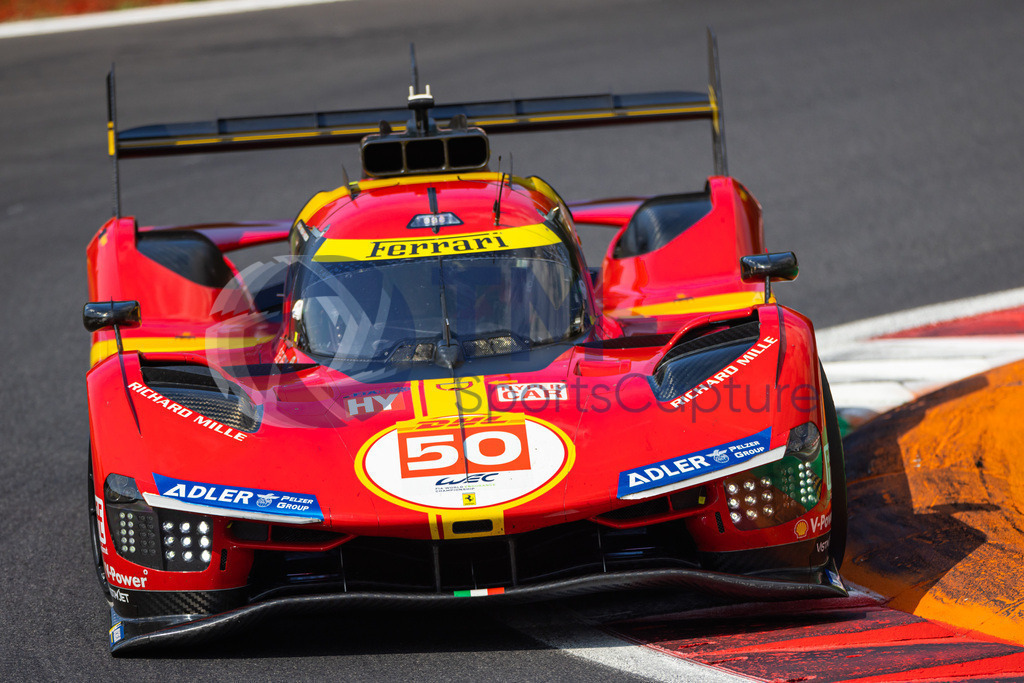 Trainproduction-20230708-0049 | MONZA,ITALY,08.Jul.23 - MOTORSPORTS - WEC, FIA World Endurance Championships, 6h of Monza, Autodromo Monza. Image shows Antonio Fuoco (ITA), Miguel Molina (ESP) and Nicklas Nielsen (DEN/Ferrari AF Corse). Photo: Trainproduction / Matthias Trinkl