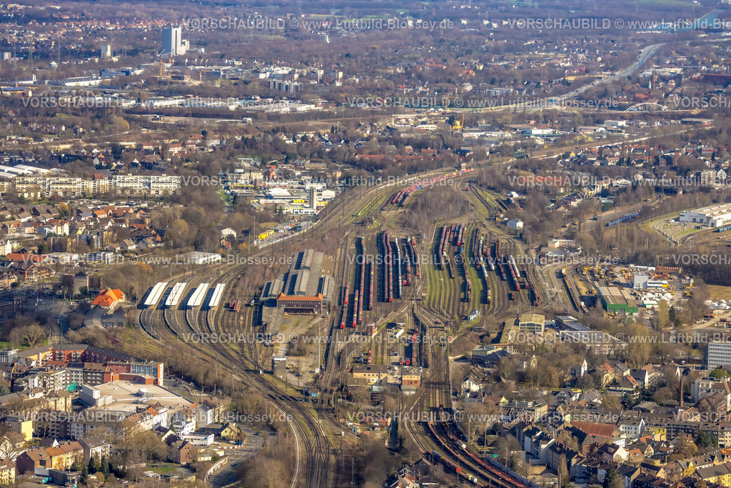 Herne230211761 | Luftbild, Güterbahnhof Herne und Wanne-Eickel Hauptbahnhof, Wanne, Herne, Ruhrgebiet, Nordrhein-Westfalen, Deutschland