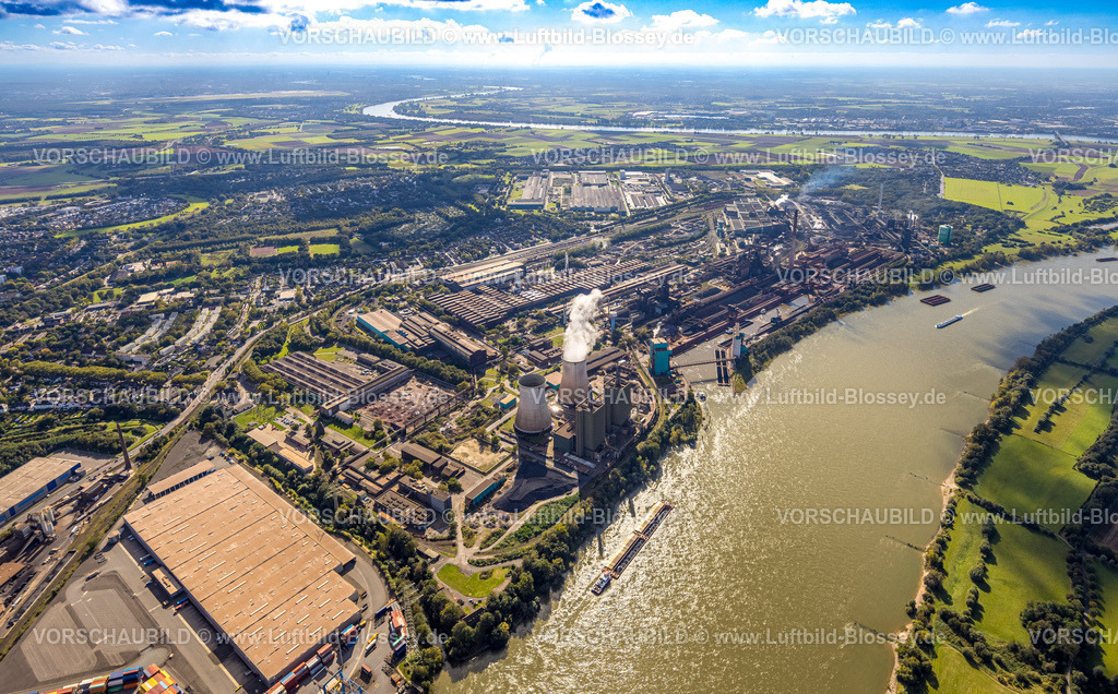 Duisburg241002759 | Luftbild, Hüttenwerke Krupp Mannesmann GmbH HKM am Fluss Rhein, Hüttenheim, Duisburg, Ruhrgebiet, Nordrhein-Westfalen, Deutschland, Duisburg-S
