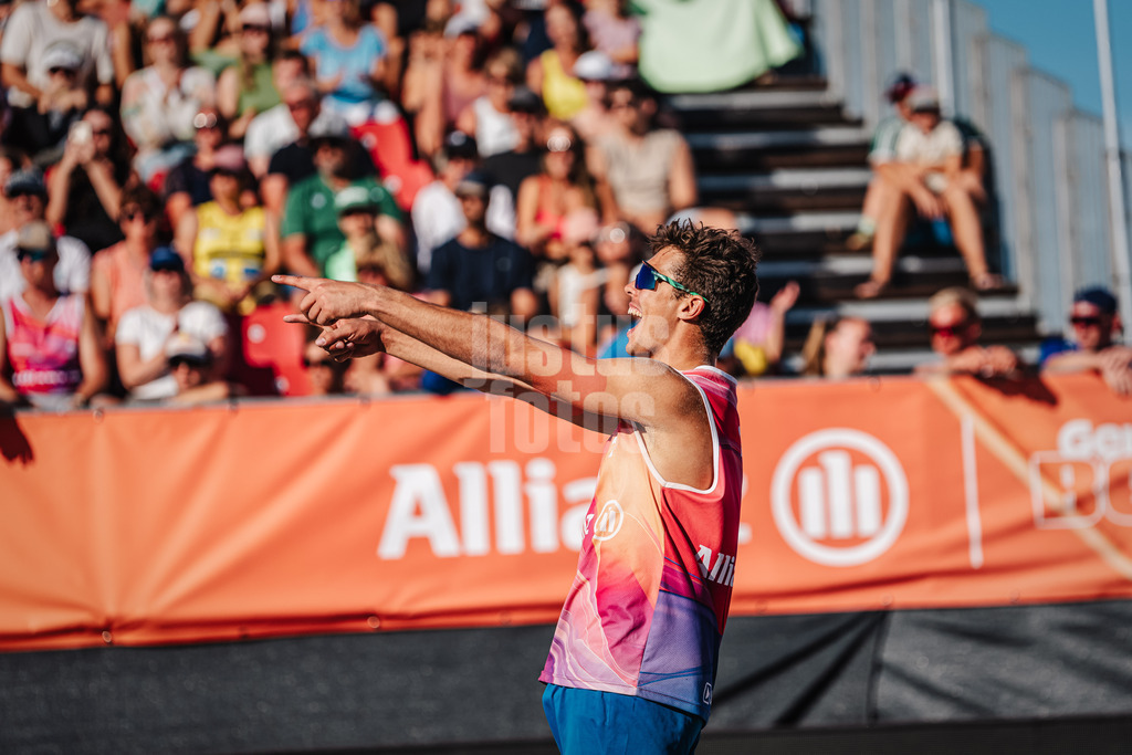 Beachvolleyball | Männer | Allianz German Beach Tour 2024 | Tourstop Kühlungsborn | 11.08.2024 | Lui Wüst beim Jubel
