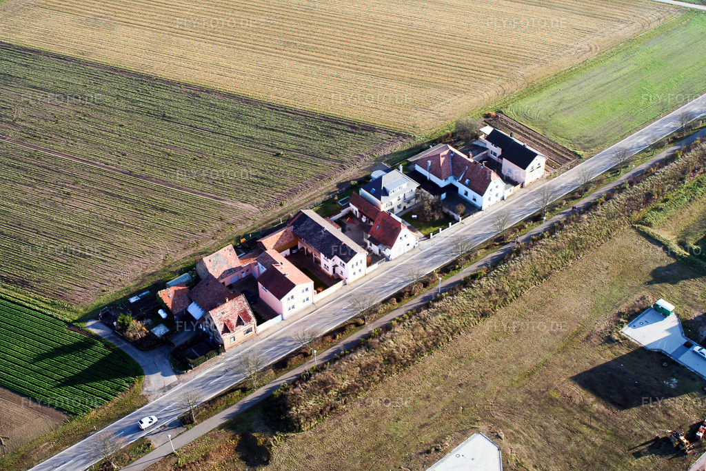Luftbild: Jockgrimerstr in Rheinzabern im Bundesland Rheinland-Pfalz in Deutschland. Foto: IMG_0284.jpg vom 10.12.2005 durch Werner Riehm/FLY-FOTO.de
