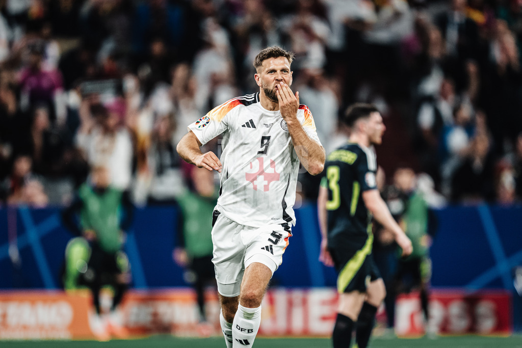 Fußball | Herren | UEFA-Fußball-Europameisterschaft 2024 | MD1 | Gruppe A | Deutschland vs. Schottland | 14.06.2024 | Torschütze Niclas Füllkrug (#9, Deutschland) jubelt