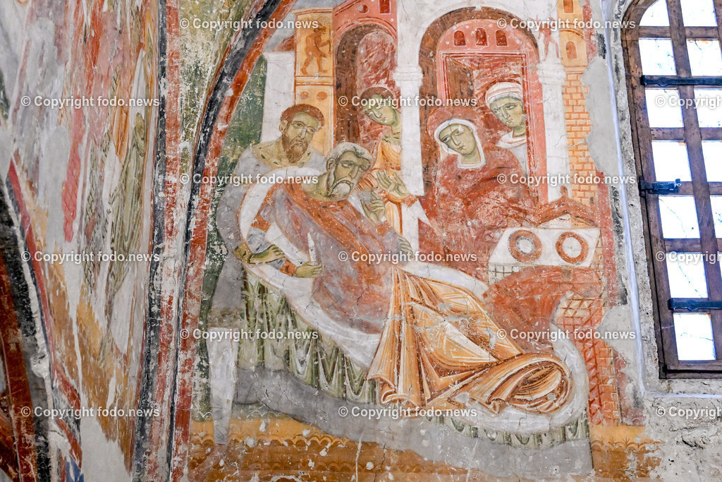 Stift Lambach_ 25.09.2023-8 | 25.09.2023, Lambach, AUT, Stift Lambach, im Bild romanische Fresken im ehemaligen Westchor der Stiftskirche