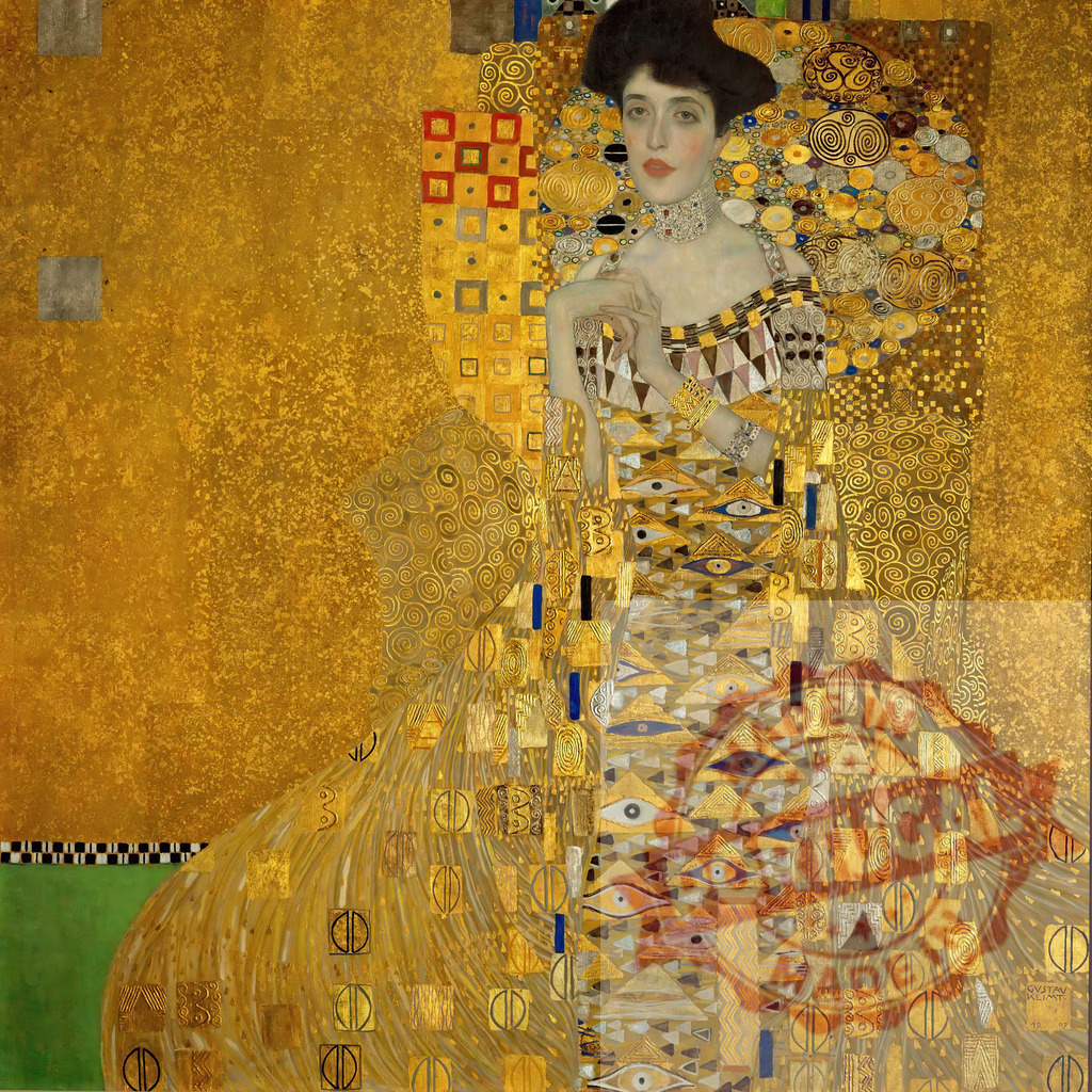 Gustav Klimt Portrait of Adele Bloch-Bauer I Woman in Gold. Gustav Klimt | Adele Bloch-Bauer I portrait by Gustav Klimt, a famous Art Nouveau Symbolism golden painting - Realisiert mit Pictrs.com