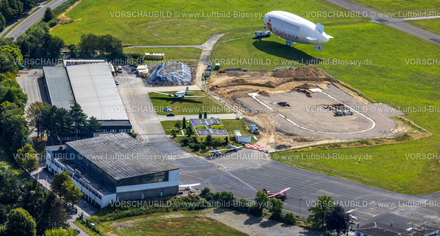 Muelheim220802028 | Luftbild, Flughafen Essen / Mülheim, Sparkasse Zeppelin, Abriss der Luftschiffhalle, Haarzopf, Essen, Ruhrgebiet, Nordrhein-Westfalen, Deutschland