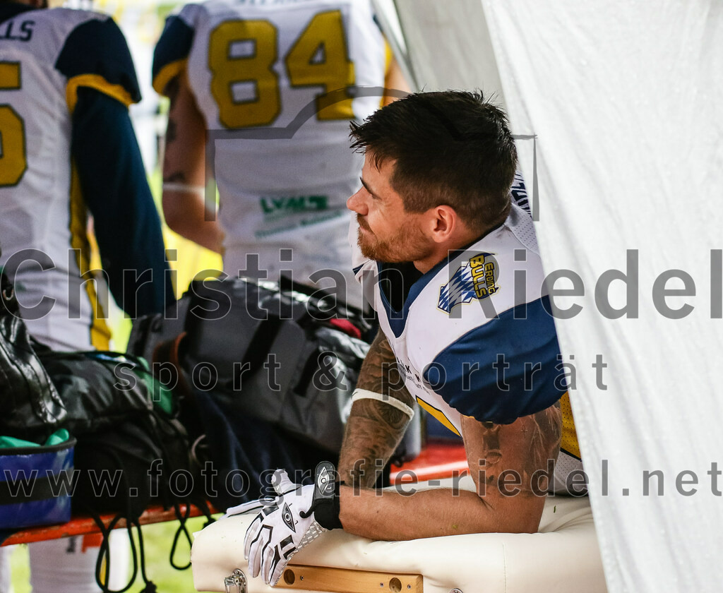 2022-05-29_138_Erding_Bulls_gegen_Nuernberg_Rams | Erding, Deutschland, 29.05.2022:
Fußball, Regionalliga 2022, 5. Spieltag, Erding Bulls gegen Nürnberg Rams, Endergebnis: 10:16

Foto: Christian Riedel / fotografie-riedel.net