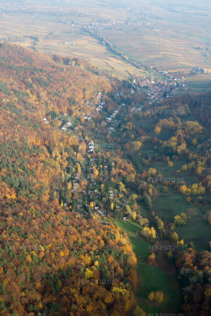 Luftbild: Birnbachtal in Leinsweiler im Bundesland Rheinland-Pfalz in Deutschland. Foto: IMG_085155.jpg vom 08.11.2015 durch Werner Riehm/FLY-FOTO.de