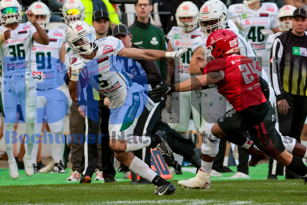  14.10.2023 - 
 | Sebastian Sendlak / Bochumer Nachrichtendienst (BOND) - GFL-Bowl 2023: Schwaebisch Hall Unicorns vs. Potsdam Royals - Realisiert mit Pictrs.com